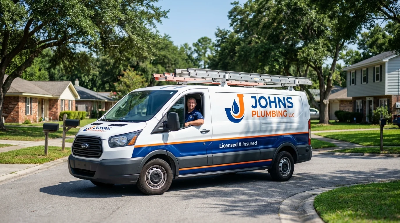 Johns Plumbing LLC service van in Richboro, PA