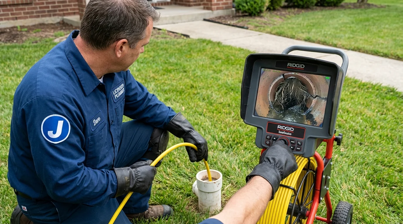 Sewer camera inspection being performed by Johns Plumbing LLC in Richboro
